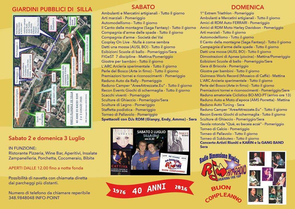 Sabato 2 luglio domenica 3 luglio