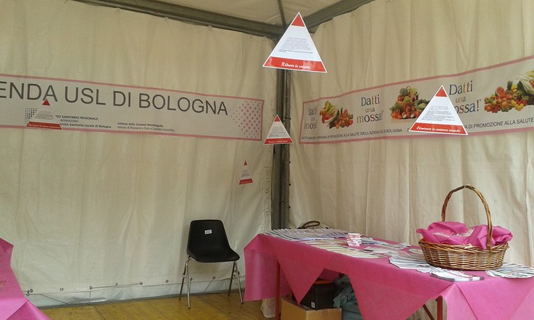 Lo stand appena allestito