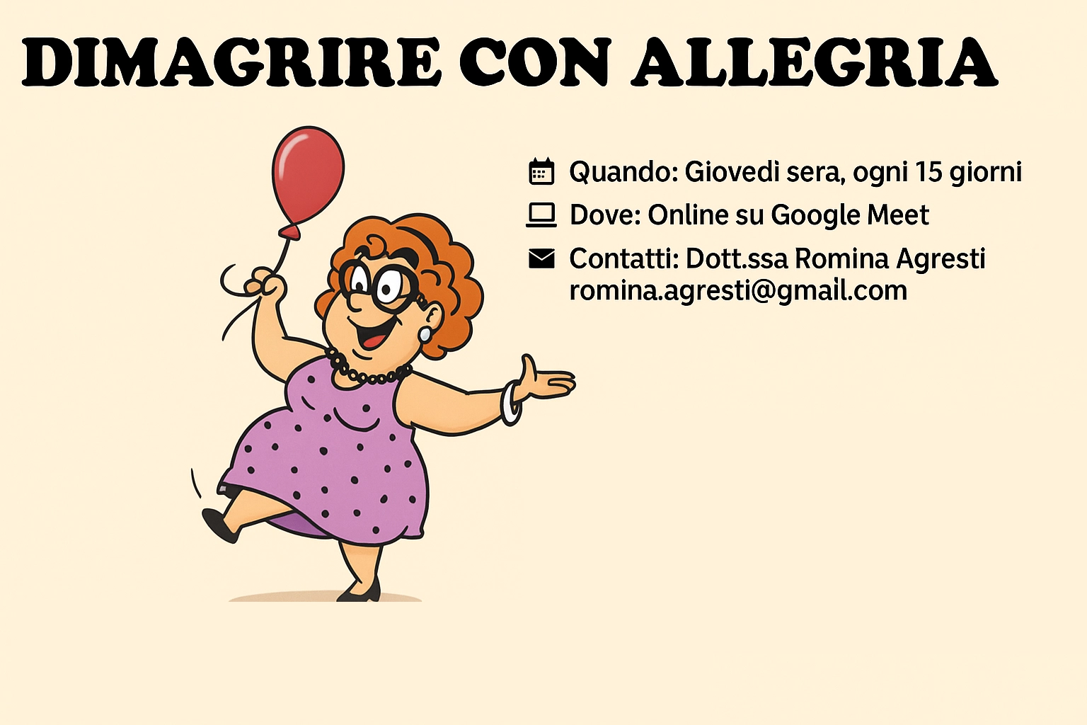“Dimagrire con allegria”: uno spazio online rivolto a persone che desiderano affrontare il tema della gestione del peso corporeo “Dimagrire con allegria”: uno spazio online rivolto a persone che desiderano affrontare il tema della gestione del peso corporeo