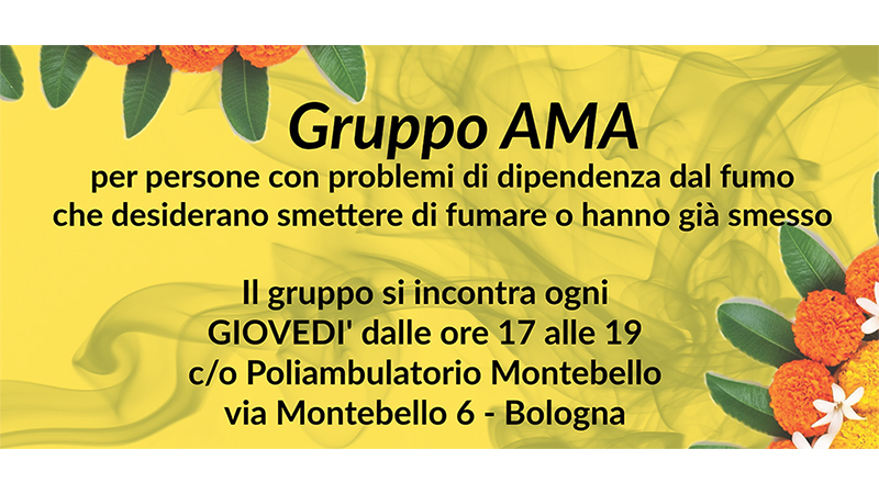 A Bologna, un nuovo Gruppo di Auto Mutuo Aiuto, un sostegno concreto per persone con problemi di dipendenza dal fumo che desiderano smettere di fumare o hanno già smesso A Bologna, un nuovo Gruppo di Auto Mutuo Aiuto, un sostegno concreto per persone con problemi di dipendenza dal fumo che desiderano smettere di fumare o hanno già smesso