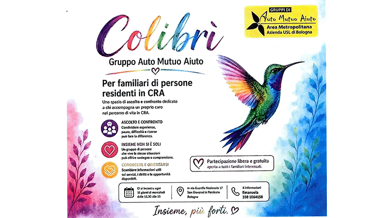 Colibrì: un gruppo di Auto Mutuo Aiuto per i familiari delle persone residenti in CRA