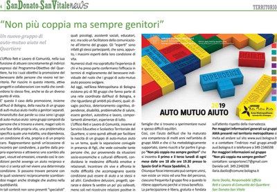 L'articolo di "San Donato - San Vitale news" sull'Auto Mutuo Aiuto e sull'esperienza del gruppo "Non più coppia ma sempre genitori"