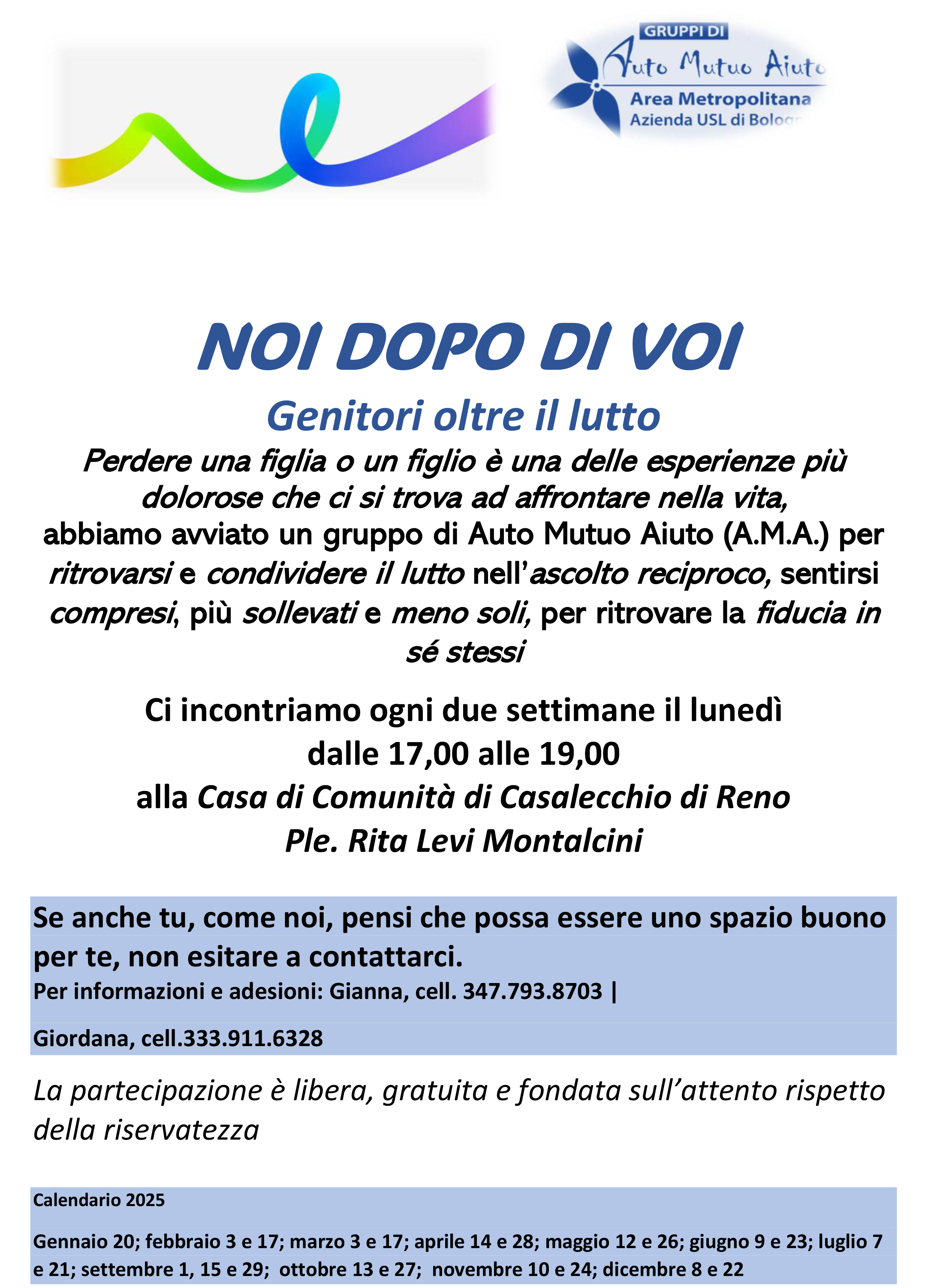 Noi dopo di voi. Genitori oltre il lutto Noi dopo di voi. Genitori oltre il lutto