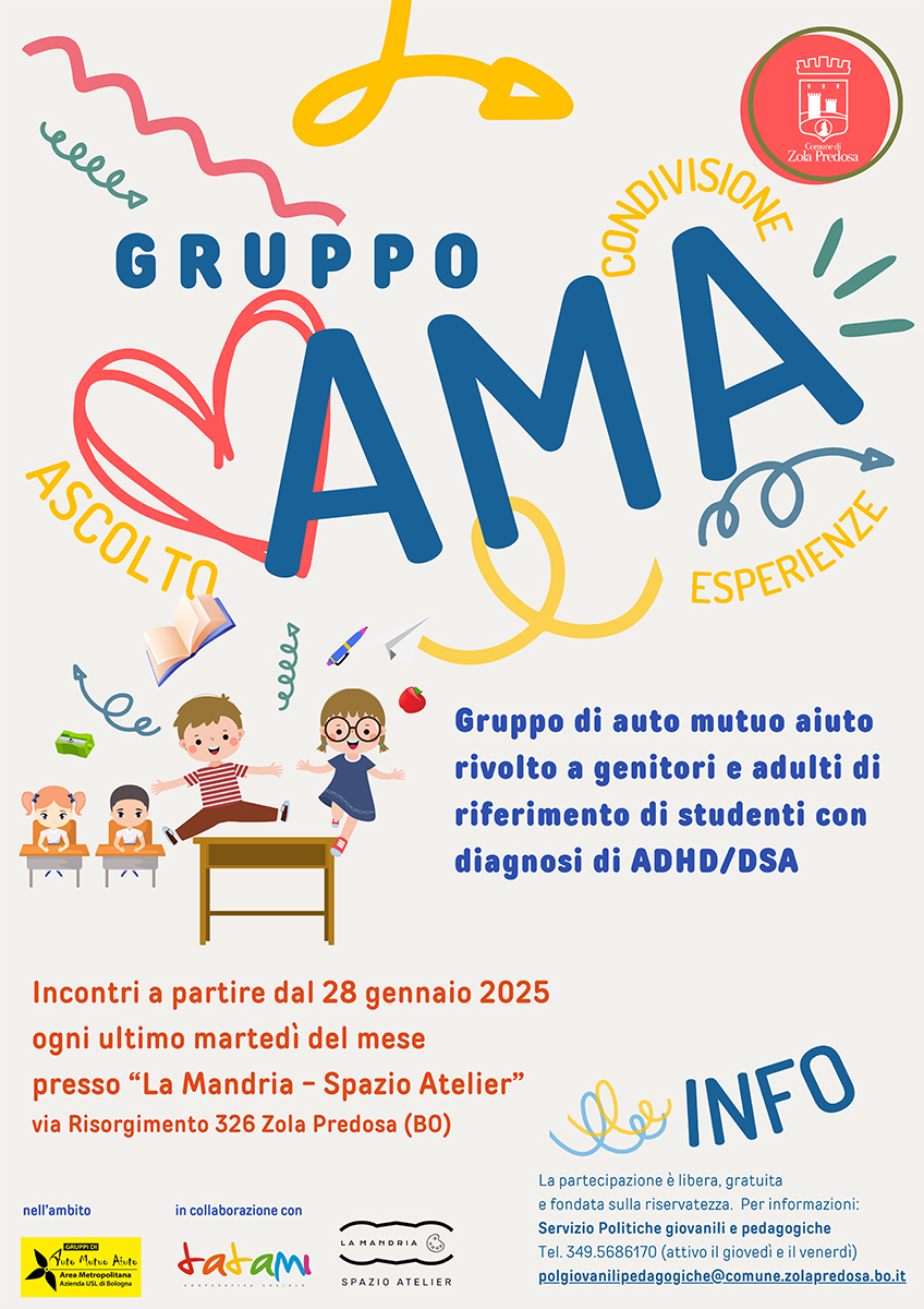 Gruppo di auto mutuo aiuto rivolto a genitori e adulti di riferimento di studenti con diagnosi di Disturbi Specifici dell'Apprendimento (DSA) e/o Disturbo da Deficit di Attenzione e Iperattività (ADHD) Gruppo di auto mutuo aiuto rivolto a genitori e adulti di riferimento di studenti con diagnosi di Disturbi Specifici dell'Apprendimento (DSA) e/o Disturbo da Deficit di Attenzione e Iperattività (ADHD)