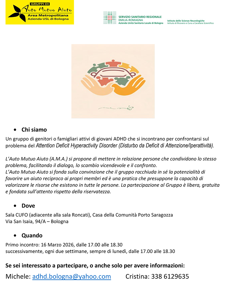 Gruppo di Auto Mutuo Aiuto per genitori e familiari di giovani con ADHD