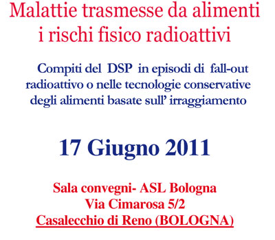 Malattie trasmesse da alimenti: il rischio fisico radioattivo