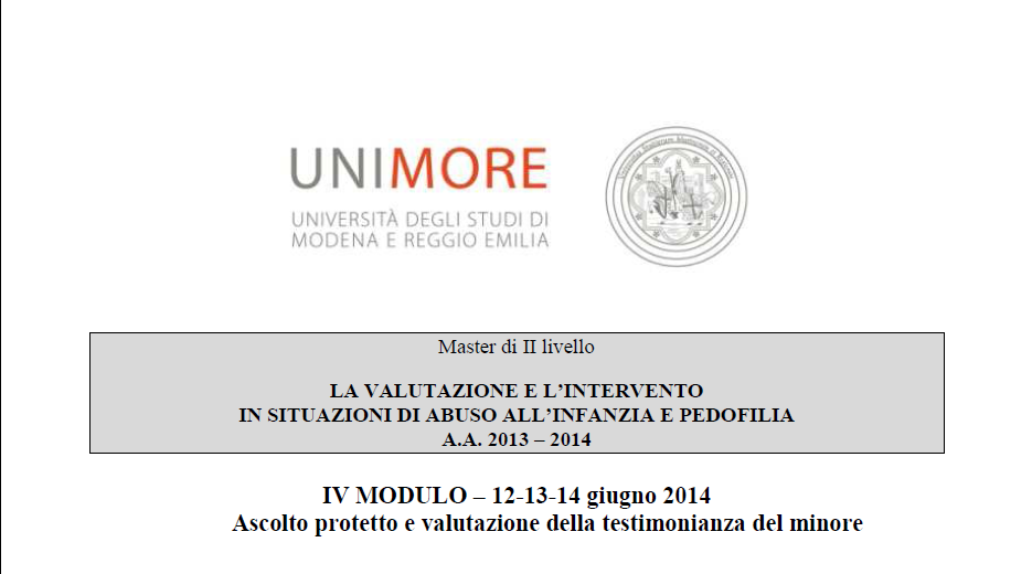 La valutazione e l'intervento in situazioni di abuso all'infanzia e pedofilia 