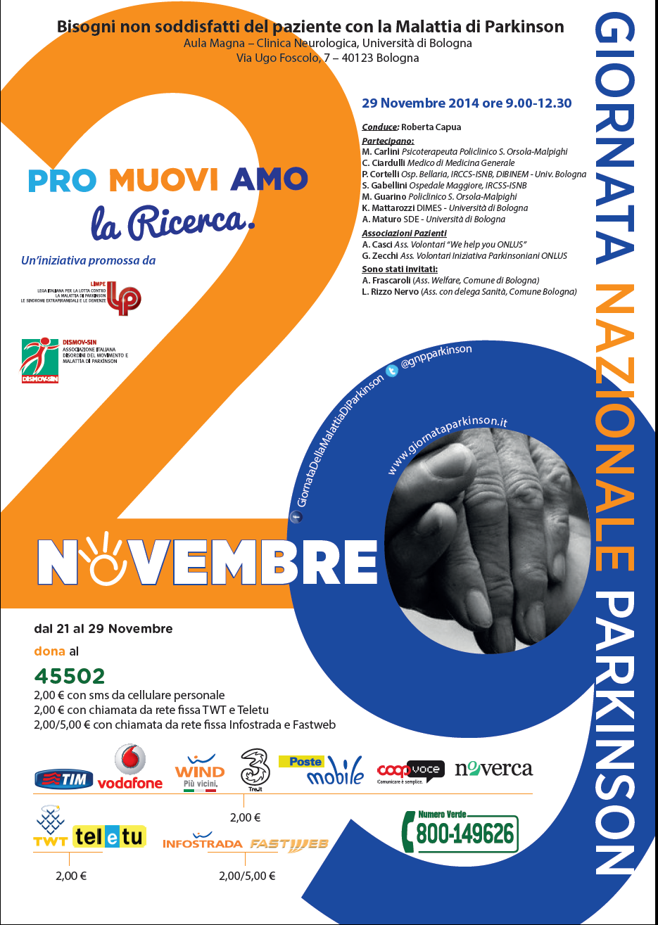Promuoviamo la Ricerca - 29 novembre - Giornata Nazionale Parkinson 
