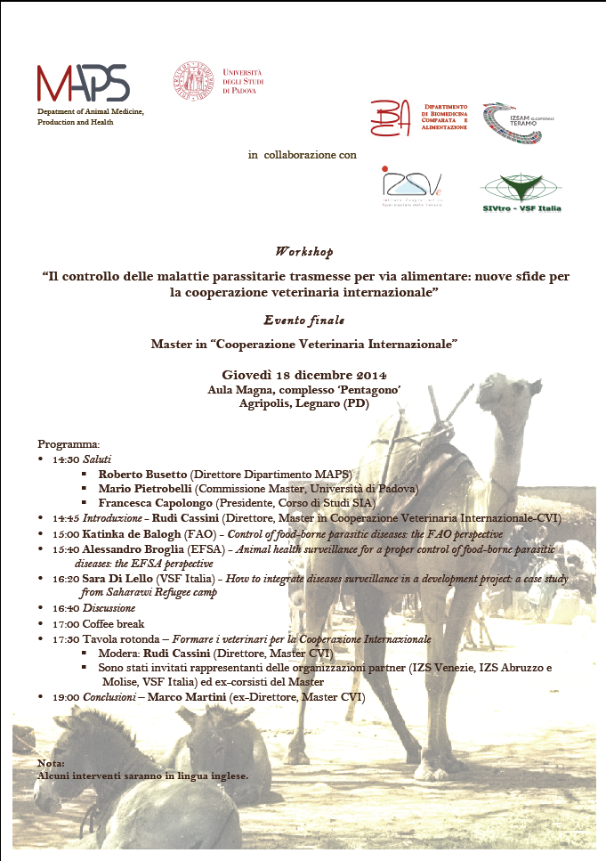 Il controllo delle malattie parassitarie trasmesse per via alimentare: nuove sfide per la cooperazione veterinaria internazionale