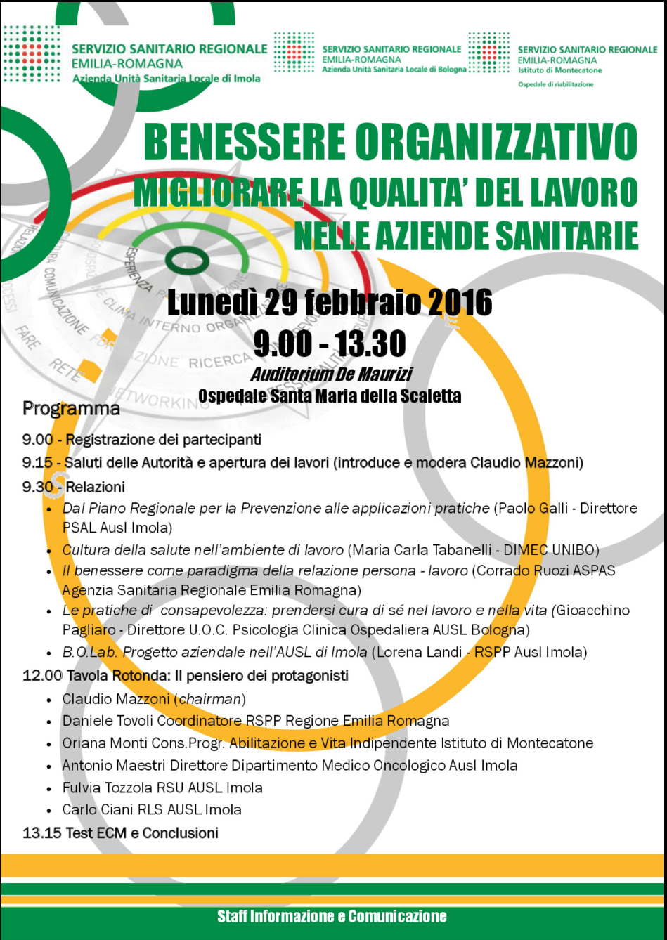 BENESSERE ORGANIZZATIVO MIGLIORARE LA QUALITA’ DEL LAVORO NELLE AZIENDE SANITARIE 