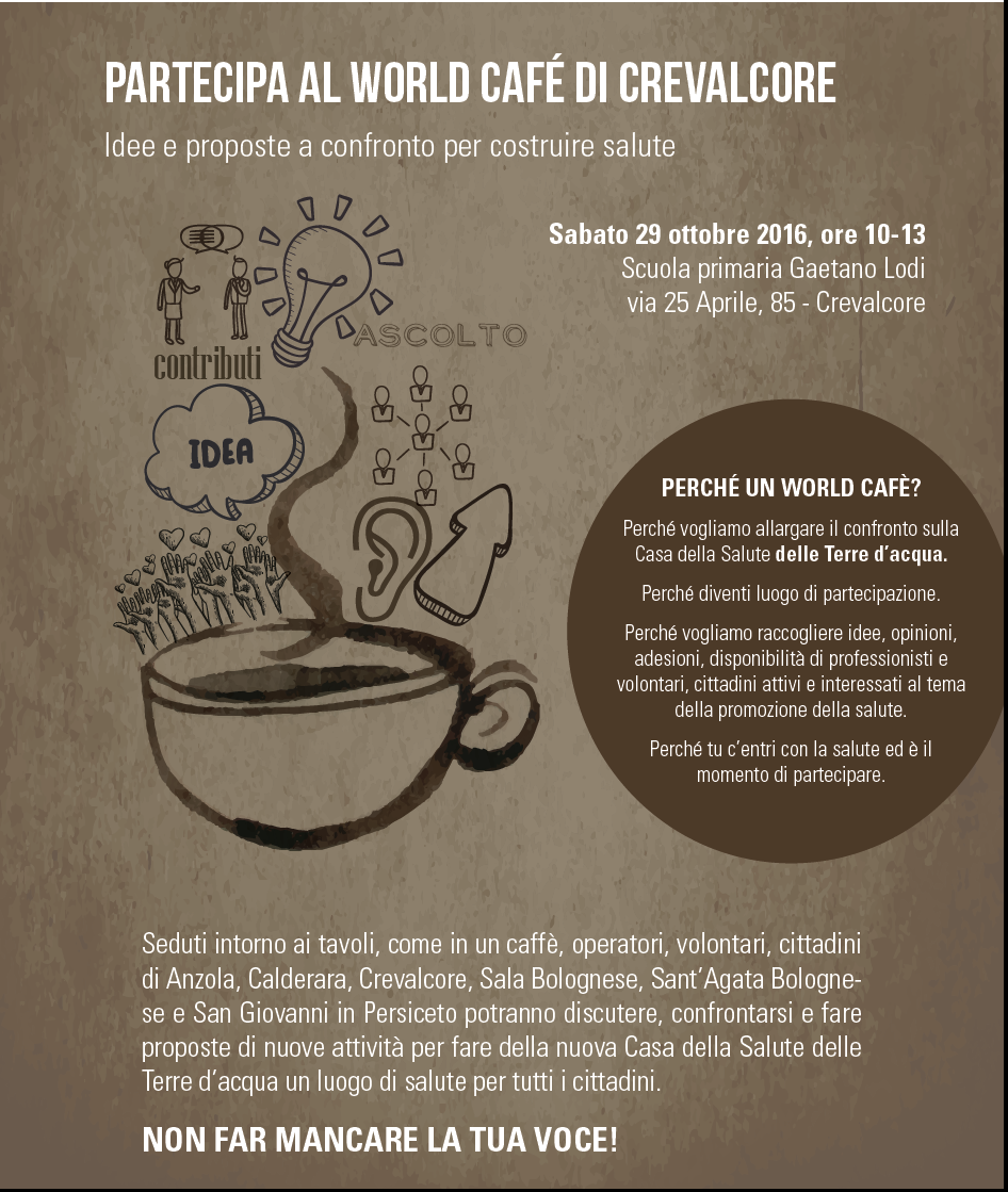 Partecipa al World Café di Crevalcore 