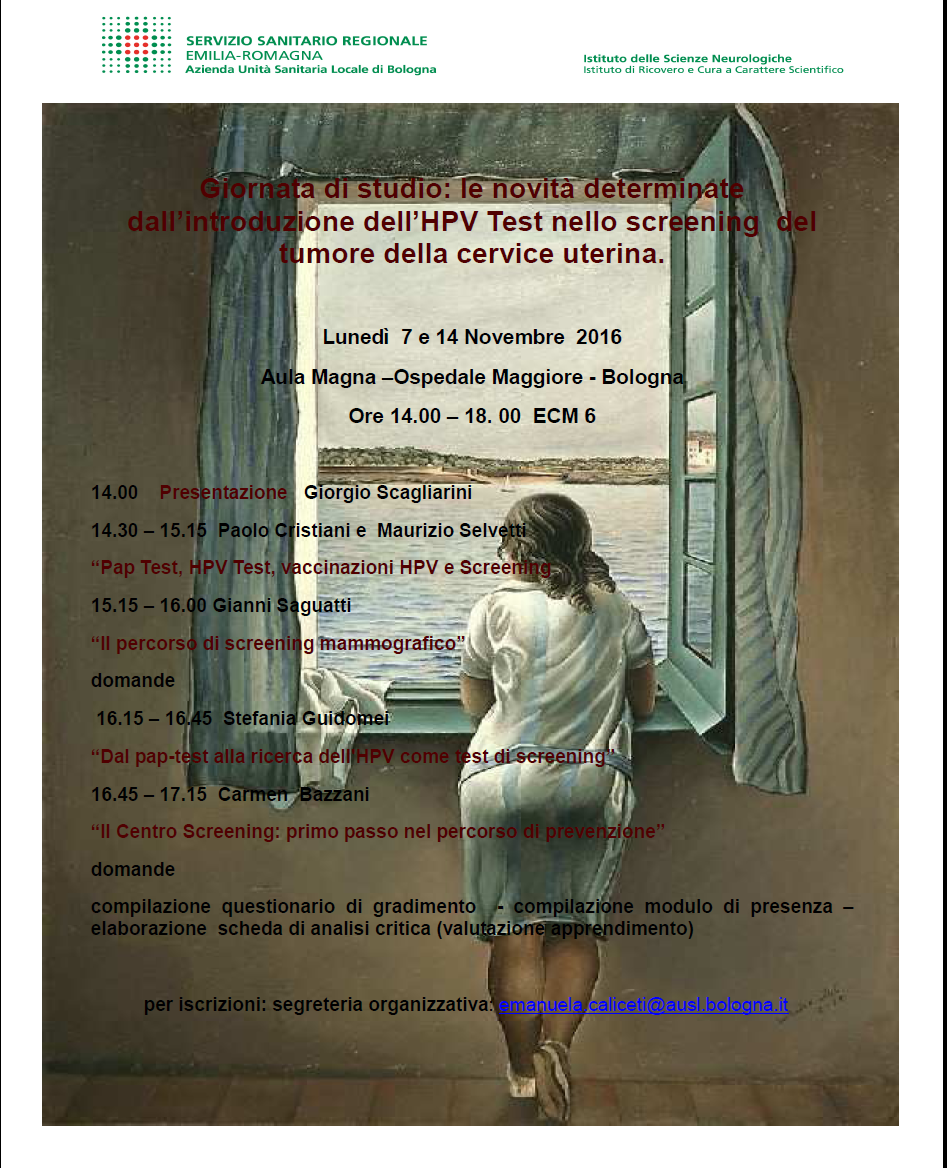 Giornata di studio: le novità determinate dall'introduzione dell'HPV nello screening del tumore della cervice uterina 