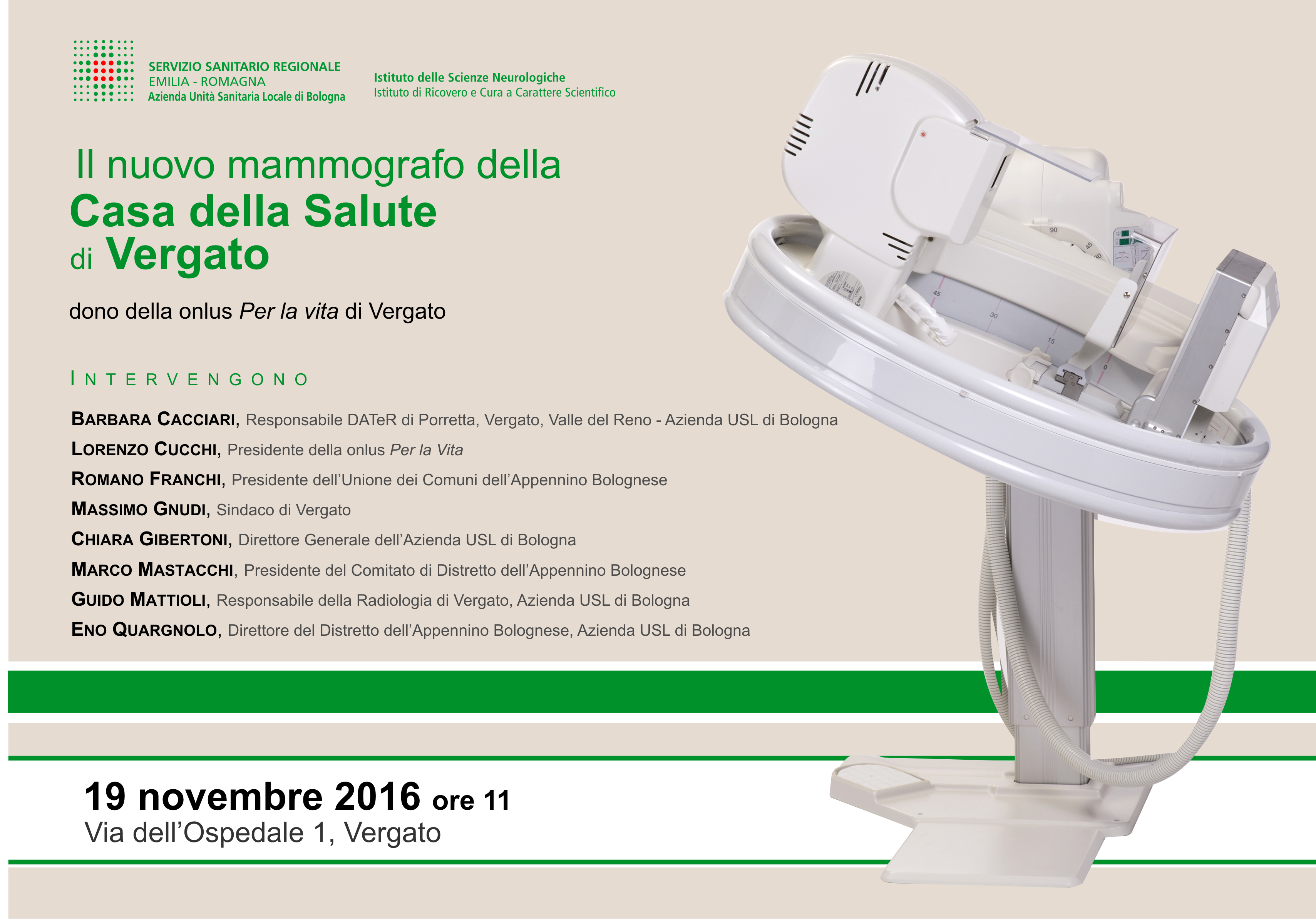 Il nuovo mammografo della Casa della Salute di Vergato