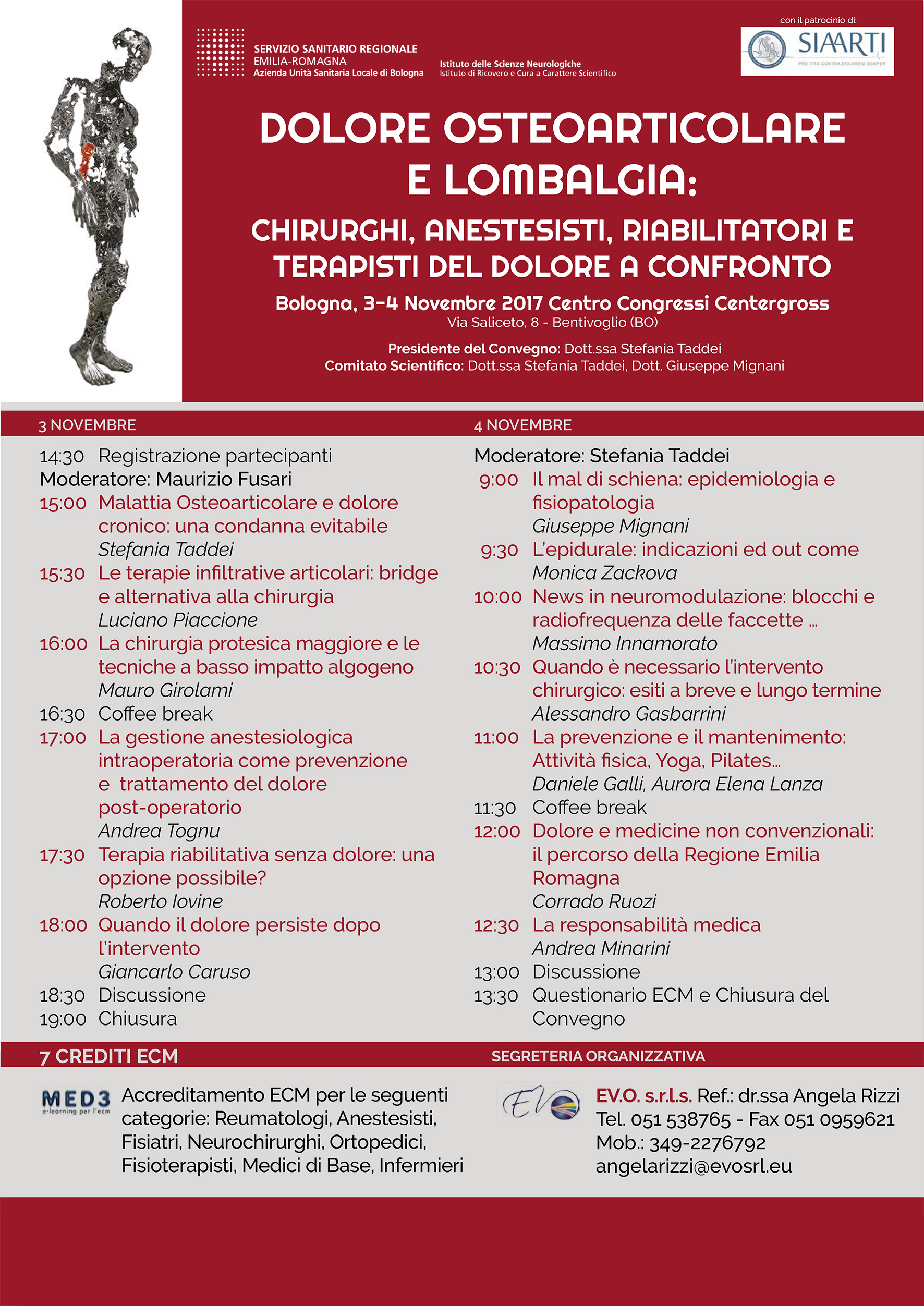 Dolore osteoarticolare e lombalgia: chirurghi, anestesisti, riabilitatori e terapisti del dolore a confronto 