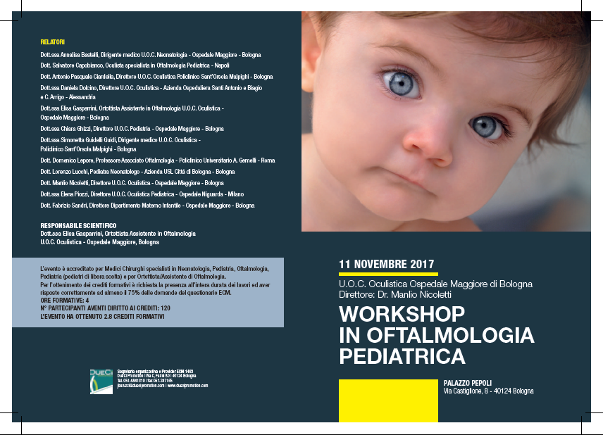 WORKSHOP IN OFTALMOLOGIA PEDIATRICA