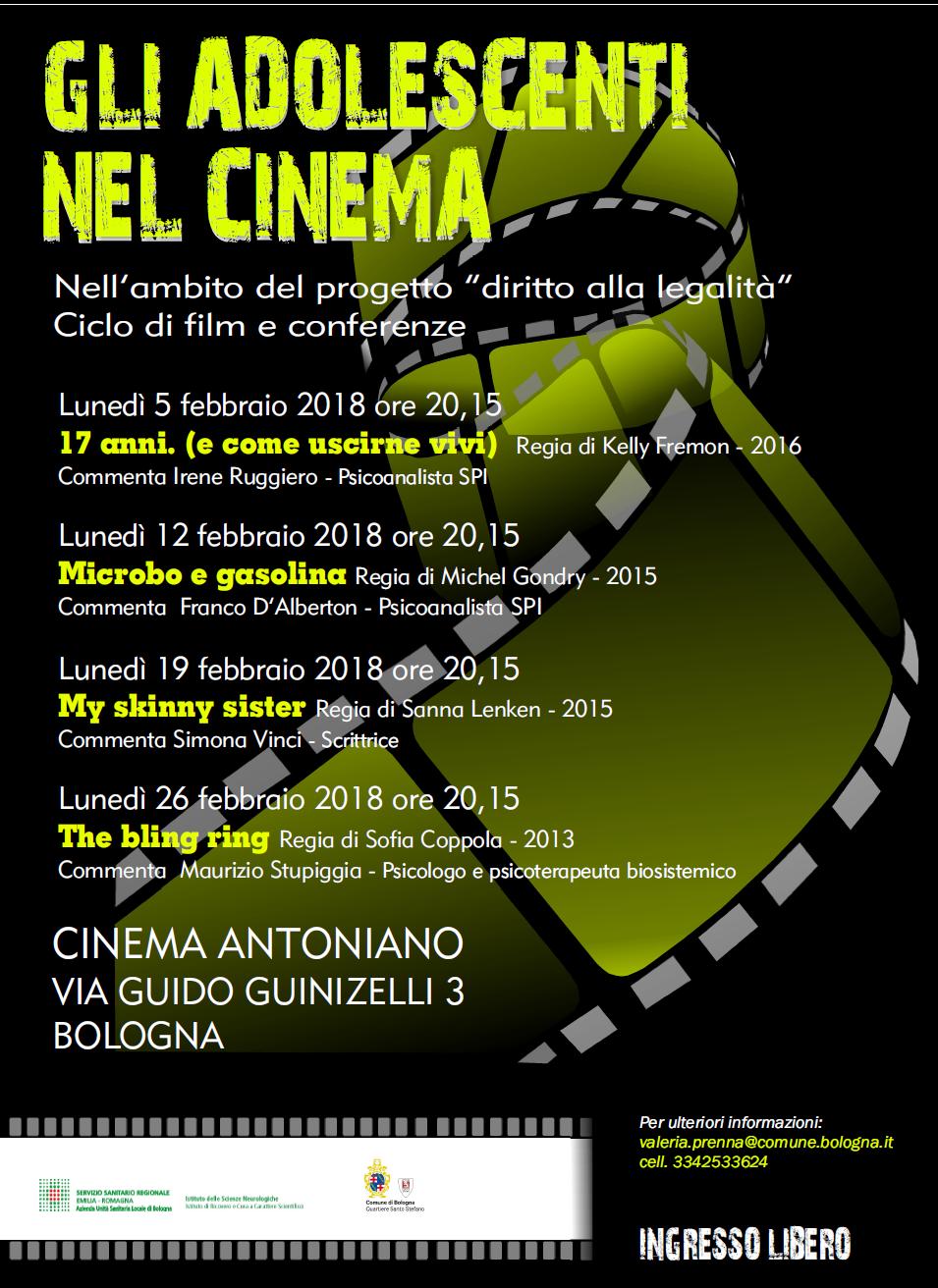 Gli adolescenti nel cinema. Nell'ambito del progetto "diritto alla legalità. Ciclo di film e conferenze