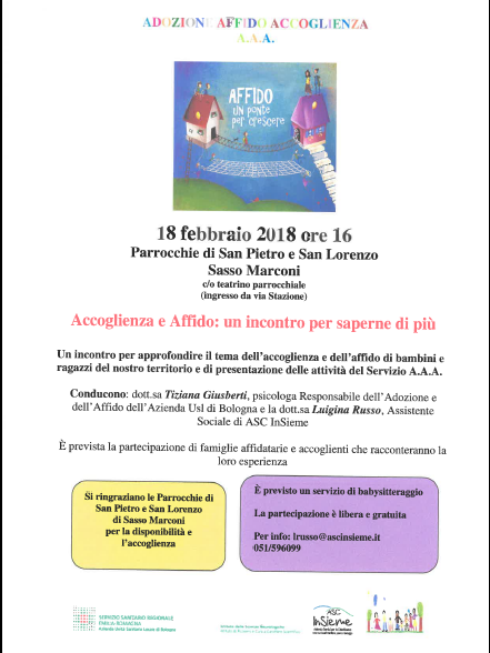Accoglienza e Affido:un incontro per saperne di più