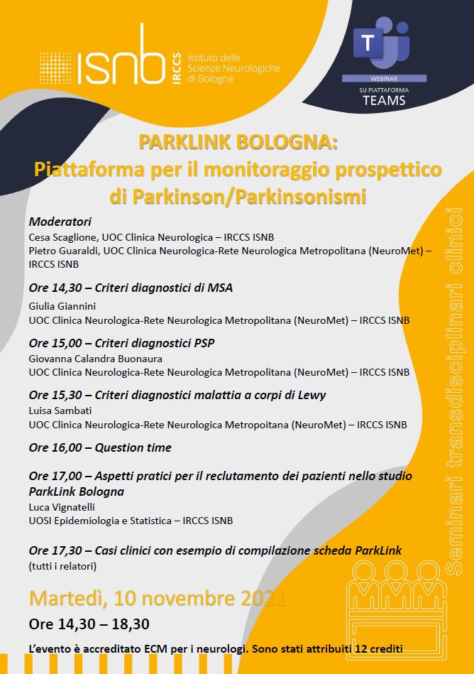 ParkLink Bologna: Piattaforma per il monitoraggio prospettico di Parkinson/Parkinsonismi