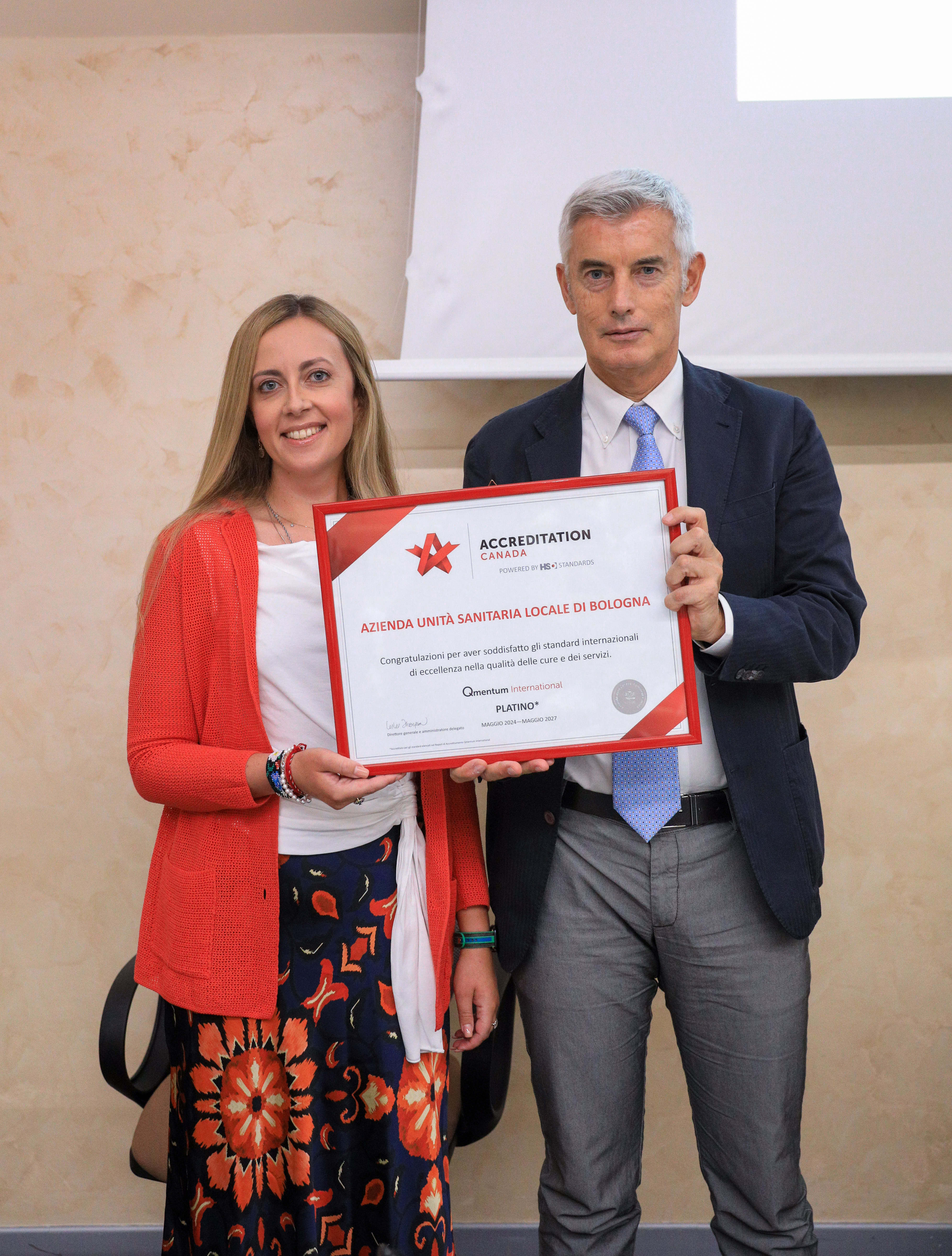 Yuliya Shcherbina  e Paolo Bordon,Direttore Generale Azienda USL di Bologna