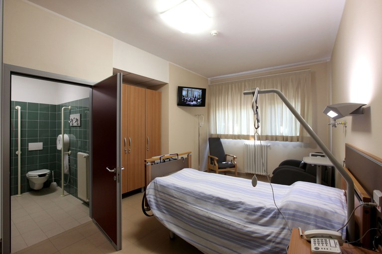 L'interno della camera di degenza