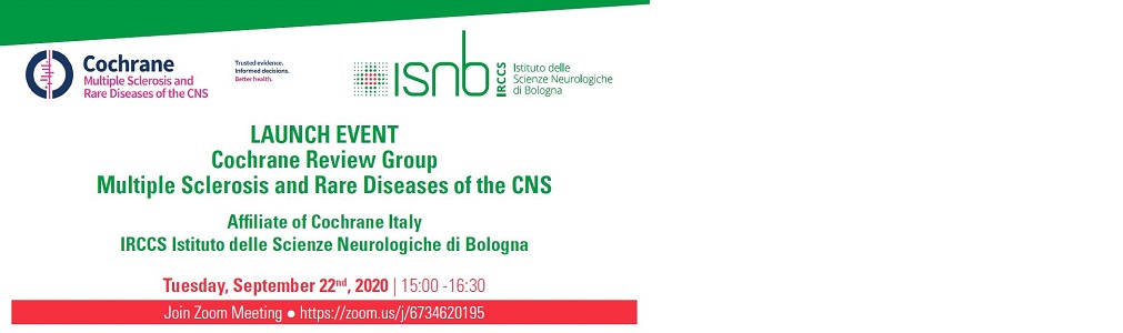 L’IRCCS Istituto delle Scienze Neurologiche di Bologna diventa base editoriale del Centro Cochrane dedicato alla Sclerosi Multipla e Malattie Rare del Sistema Nervoso Centrale, e Centro Affiliato Cochrane Italia.