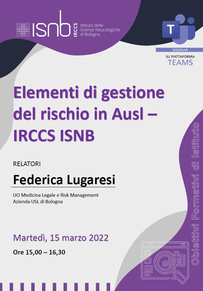 Elementi di Gestione del Rischio in AUSL Bologna - IRCCS Istituto delle Scienze Neurologiche