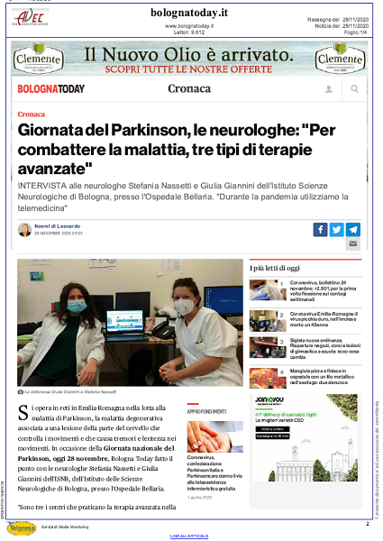 28 novembre 2020 - Giornata del Parkinson