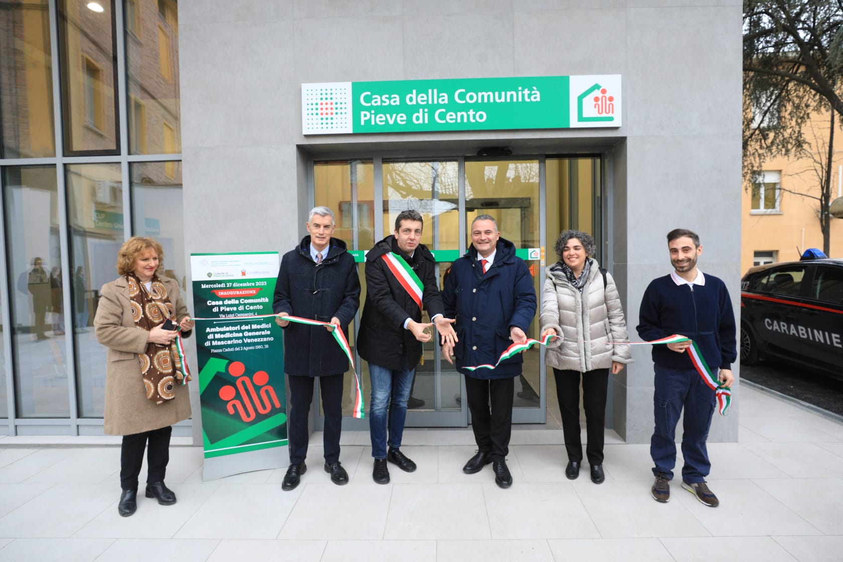 Taglio del nastro alla Casa della Comunità di Pieve di Cento e negli ambulatori di Medicina generale della frazione di Mascarino Venezzano nel Distretto sanitario di Pianura est Taglio del nastro alla Casa della Comunità di Pieve di Cento e negli ambulatori di Medicina generale della frazione di Mascarino Venezzano nel Distretto sanitario di Pianura est