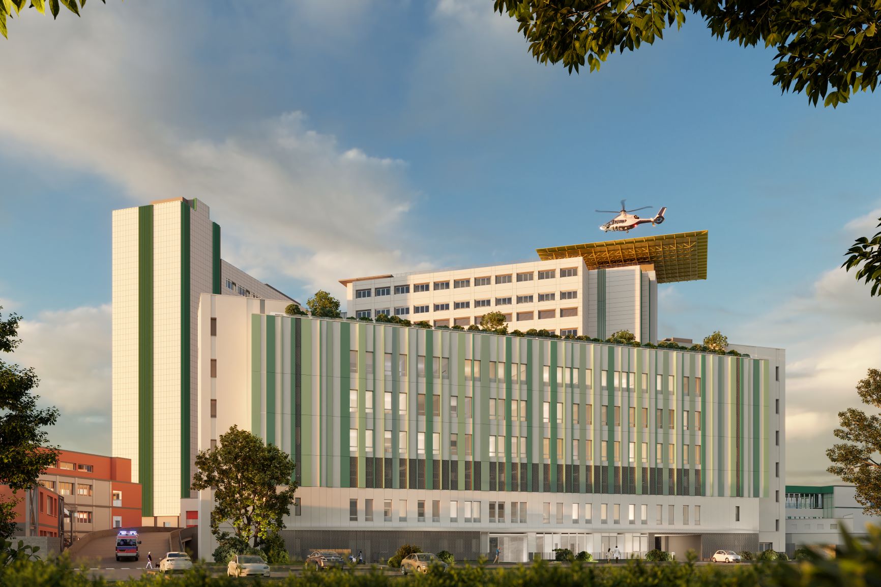 Rendering del Polo Materno Pediatrico