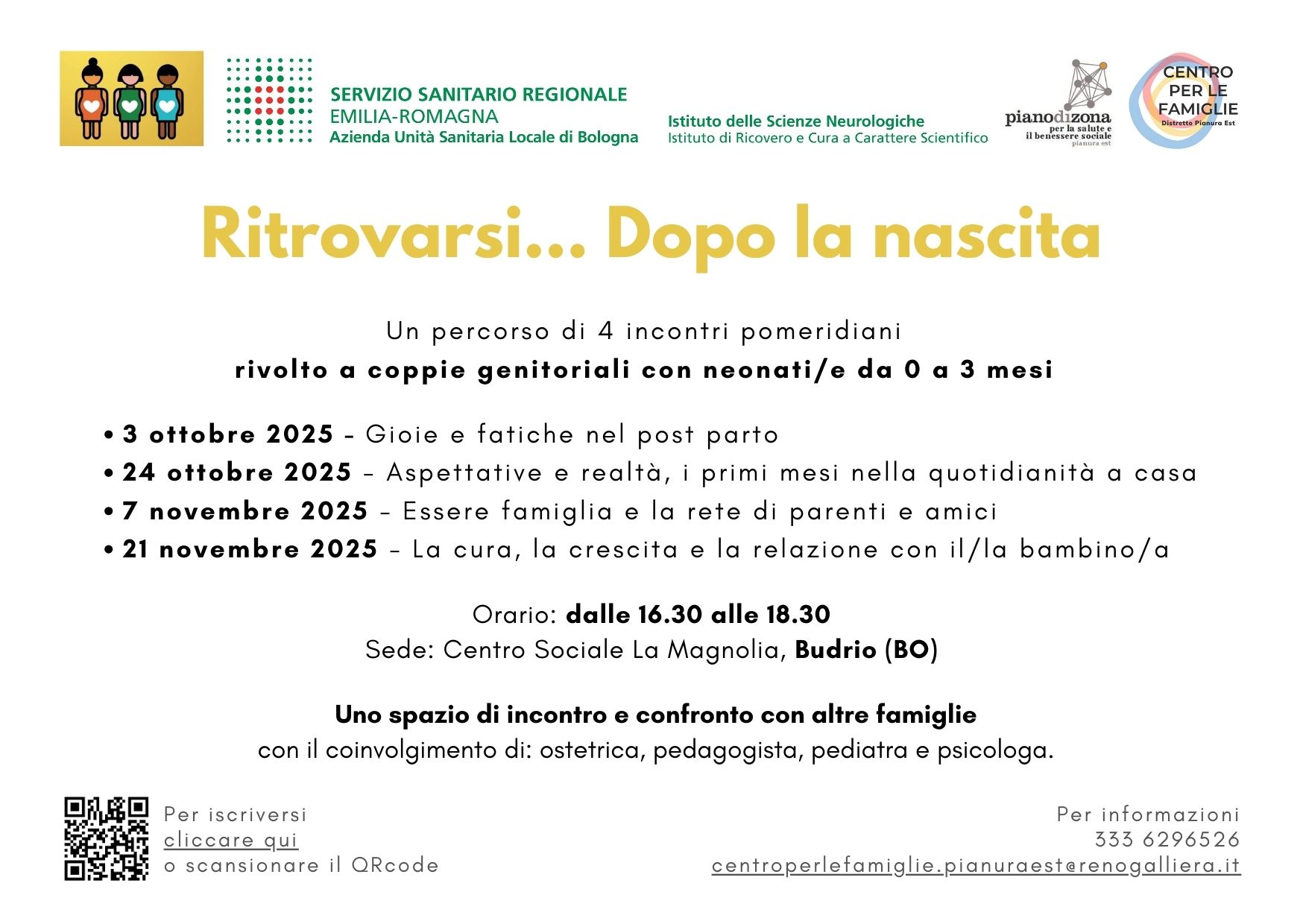 Ritrovarsi dopo la nascita: un percorso di accompagnamento dedicato alle coppie di neo-genitori del Distretto Pianura Est