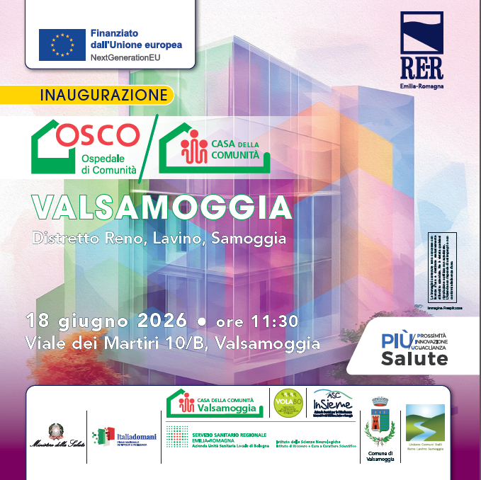 Distretto Reno, Lavino, Samoggia: 18 giugno, comunità e istituzioni inaugurano l’Ospedale di Comunità e la Casa della Comunità Valsamoggia