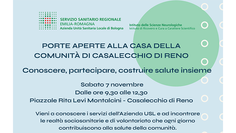 Porte aperte alla Casa della Comunità di Casalecchio di Reno: il 7 novembre un incontro per conoscere i servizi
